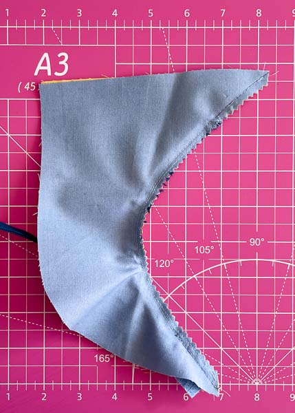 Seam allowance trimmed along A and C - Peekaboo Pocket Hack - Andrie Designs